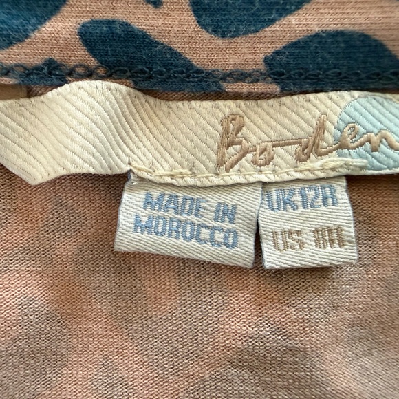 Boden Blue.& Pink  Heart Print Wrap Stretch Jersey Dress Size 8 Long Sleeve - Picture 7 of 7